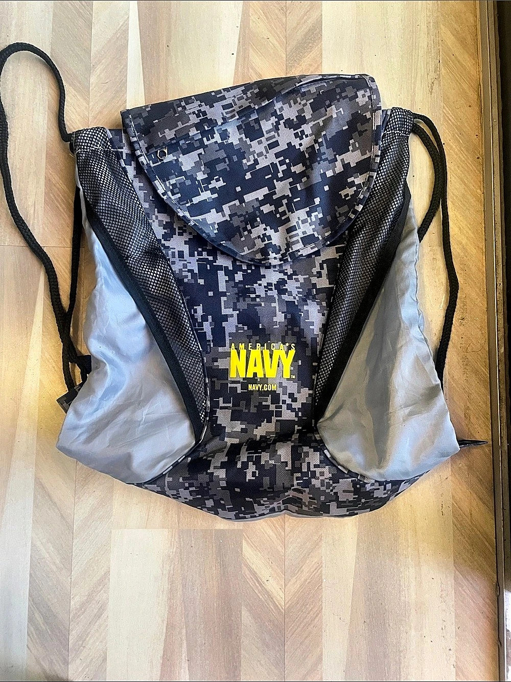 U.S. Navy America's Navy Digital Camo Drawstring Cinch Backpack